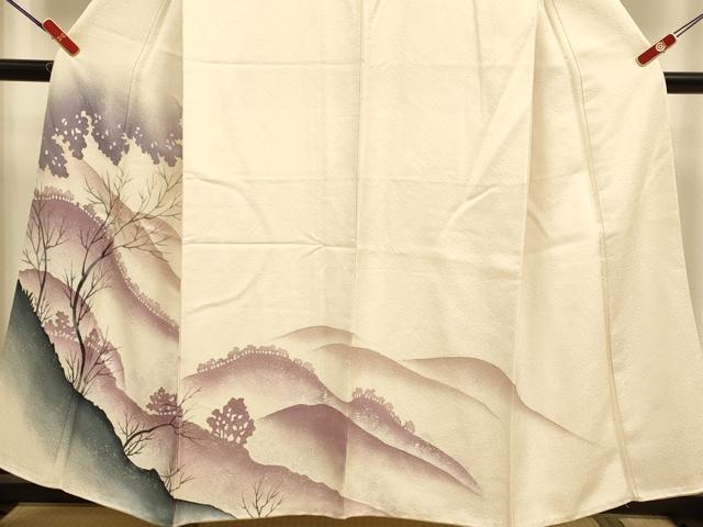 平和屋着物●訪問着 重ね山風景文 正絹 逸品 DABJ6646du