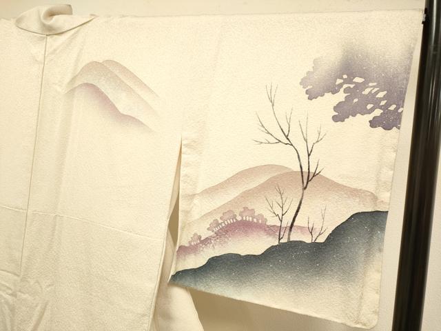 平和屋着物●訪問着 重ね山風景文 正絹 逸品 DABJ6646du