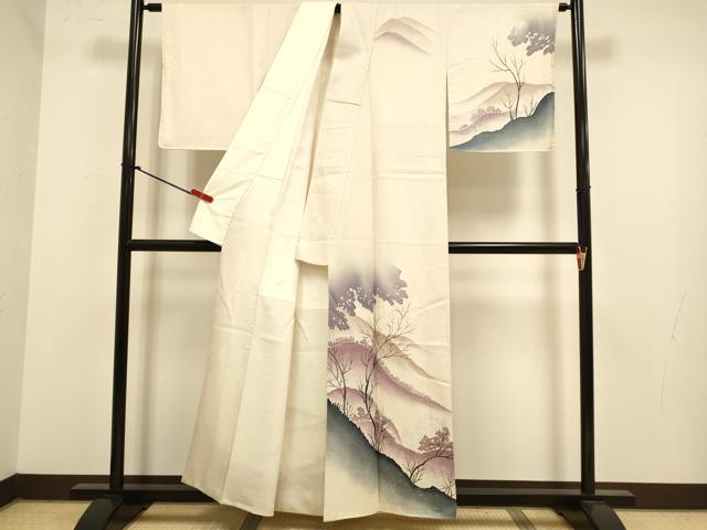 平和屋着物●訪問着 重ね山風景文 正絹 逸品 DABJ6646du