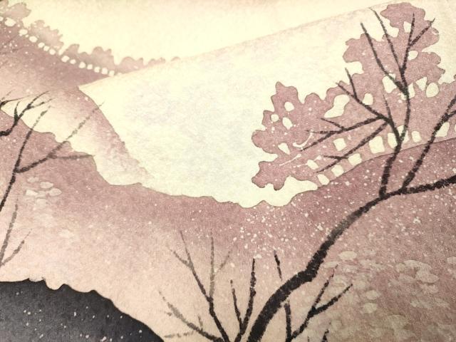 平和屋着物●訪問着 重ね山風景文 正絹 逸品 DABJ6646du