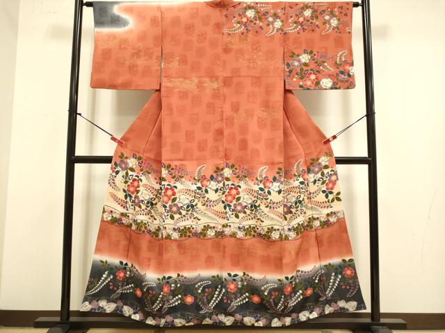 平和屋着物●訪問着 辻が花 暈し染め 金彩 正絹 逸品 DABJ6648du