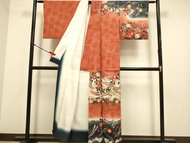 平和屋着物●訪問着 辻が花 暈し染め 金彩 正絹 逸品 DABJ6648du