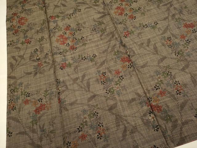 平和屋着物●本場大島紬 7マルキ 草花文 正絹 逸品 DABJ6653du