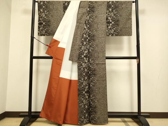 平和屋着物●本場大島紬 9マルキ 枝花文 正絹 逸品 未使用 DABJ6662du