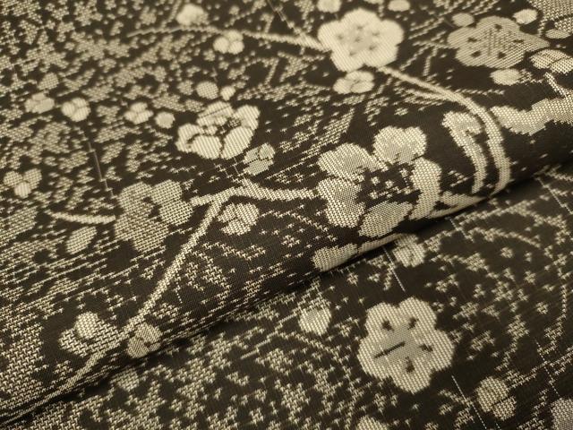 平和屋着物●本場大島紬 9マルキ 枝花文 正絹 逸品 未使用 DABJ6662du