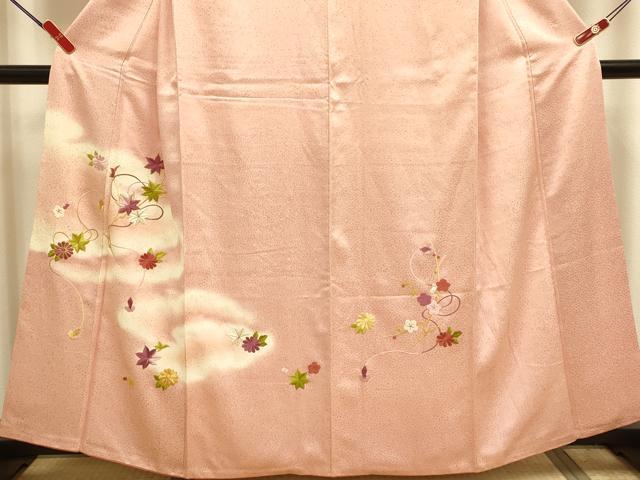 平和屋着物●訪問着 駒刺繍 総刺繍 花楓文 正絹 逸品 DABJ6667du