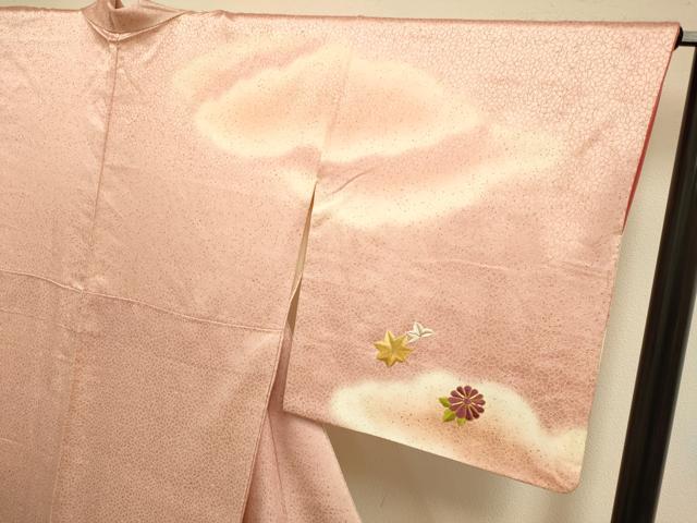 平和屋着物●訪問着 駒刺繍 総刺繍 花楓文 正絹 逸品 DABJ6667du