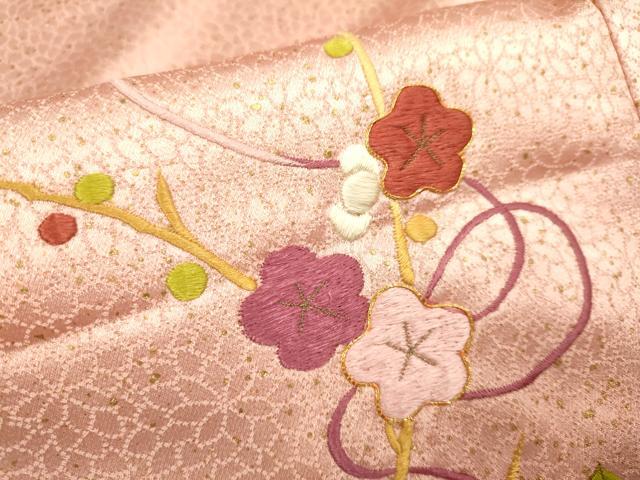 平和屋着物●訪問着 駒刺繍 総刺繍 花楓文 正絹 逸品 DABJ6667du