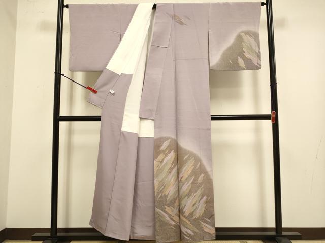 平和屋着物●訪問着 作家物 抽象文様 暈し染め 金彩 正絹 逸品 DABJ6685du
