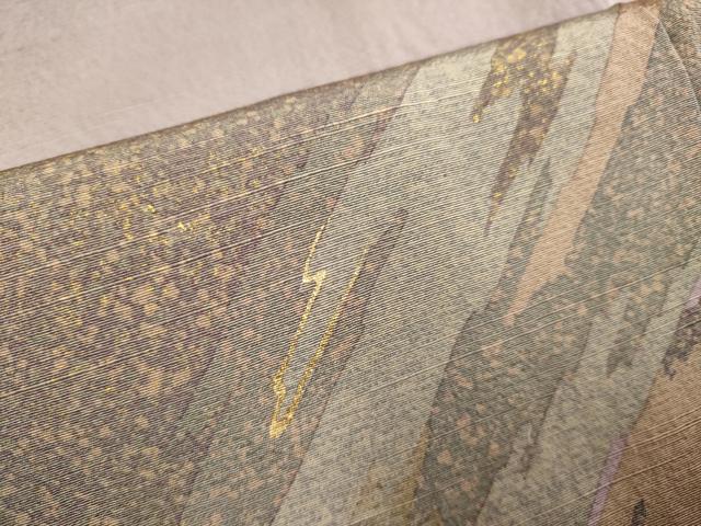 平和屋着物●訪問着 作家物 抽象文様 暈し染め 金彩 正絹 逸品 DABJ6685du