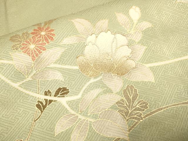 平和屋着物●訪問着 駒刺繍 枝花文 金彩 正絹 逸品 DABJ6692du