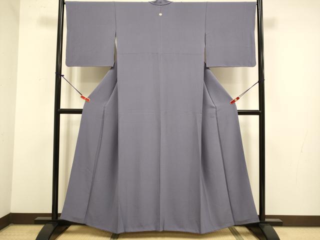 平和屋着物●上質な色無地 濃い鳩羽色 正絹 逸品 DABJ6705du