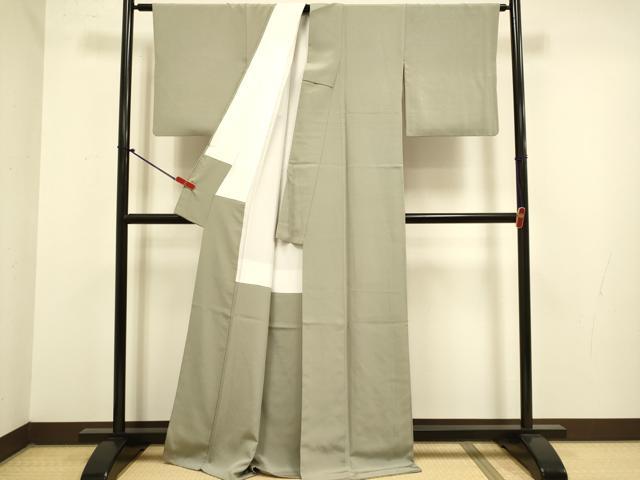 平和屋着物●上質な色無地 作家物 染清水 灰汁色 正絹 逸品 DABJ6725du