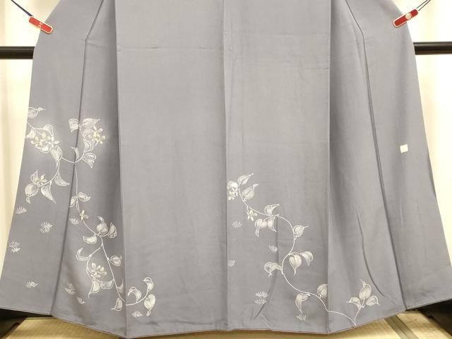 平和屋着物●訪問着 作家物 草花文 ろうけつ染め 正絹 逸品 DABJ6728du