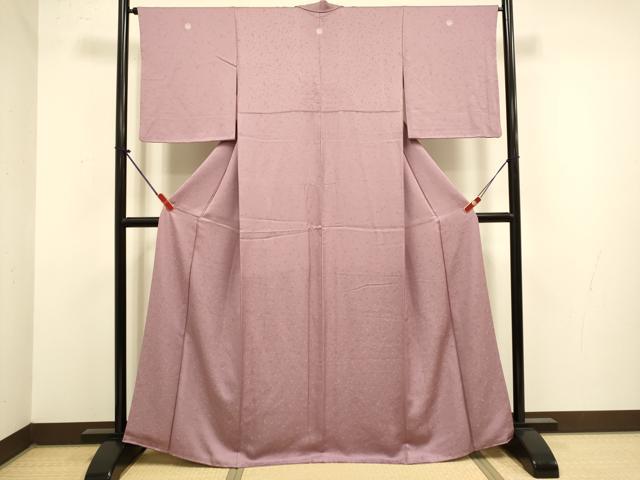 平和屋着物●上質な色無地 抽象文様 鴇浅葱色 正絹 逸品 DABJ6732du