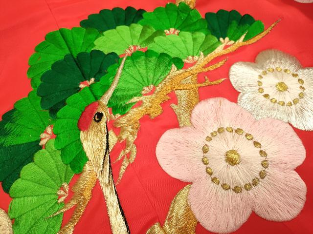 平和屋本店●色打掛 お引きずり 和装 婚礼 結婚式 花嫁 神社挙式 総刺繍 飛鶴梅松文 金銀糸 DABJ6771du