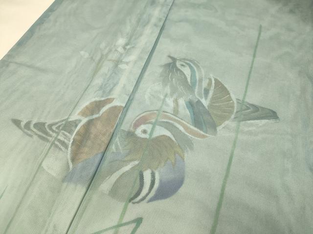 平和屋着物▽訪問着 無双 紗袷 紗×紗 鴛鴦花文 暈し染め 金彩 銀座越後屋扱い 正絹 逸品 DABJ6888du
