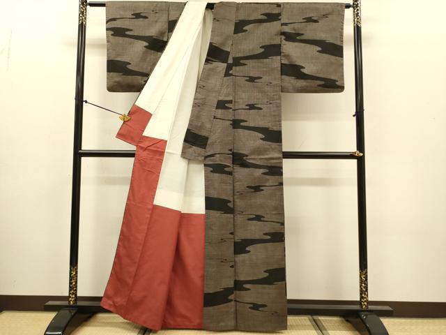 平和屋着物●本場大島紬 9マルキ 霞文 正絹 逸品 DABJ6901du
