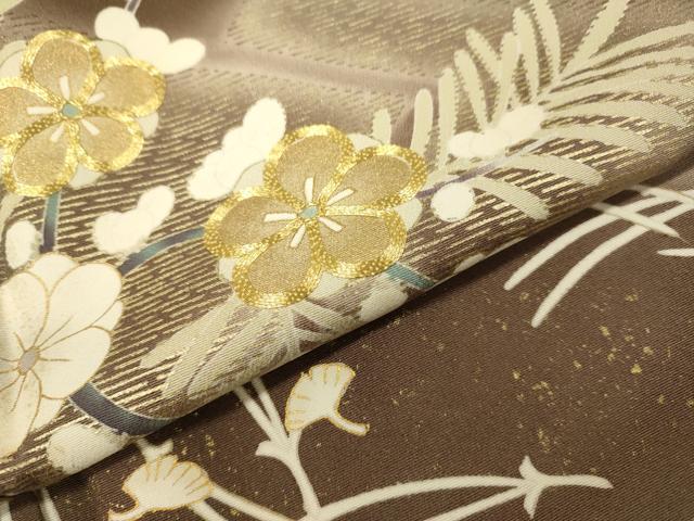 平和屋着物●豪華色留袖 作家物 駒刺繍 飛鶴枝花文 暈し染め 金彩 正絹 逸品 未使用 DABJ6928du