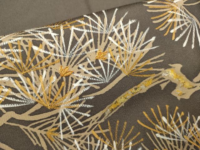 平和屋着物●銀座きしや 留袖 駒刺繍 枝松葉 金彩 正絹 逸品 DABJ6932du