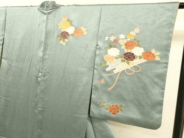 平和屋着物●訪問着 立波花筏文 金彩 正絹 逸品 DABJ6935du