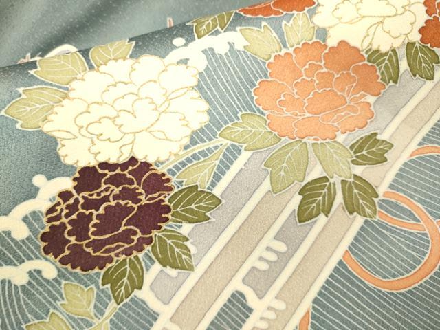 平和屋着物●訪問着 立波花筏文 金彩 正絹 逸品 DABJ6935du