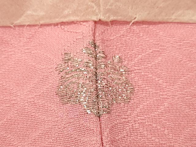 平和屋着物●上質な色無地 七宝地紋 薄紅色 やまと誂製 正絹 逸品 DABJ6944du