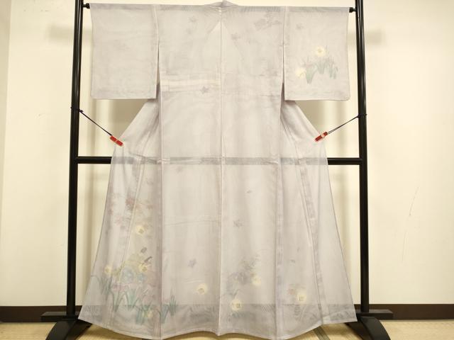 平和屋着物▽訪問着 無双 紗袷 紗×紗 源氏港人物花文 暈し染め 金彩 正絹 逸品 DABJ6945du