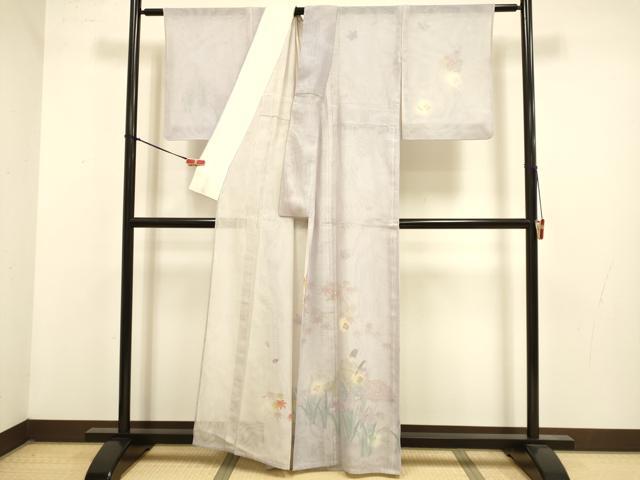 平和屋着物▽訪問着 無双 紗袷 紗×紗 源氏港人物花文 暈し染め 金彩 正絹 逸品 DABJ6945du