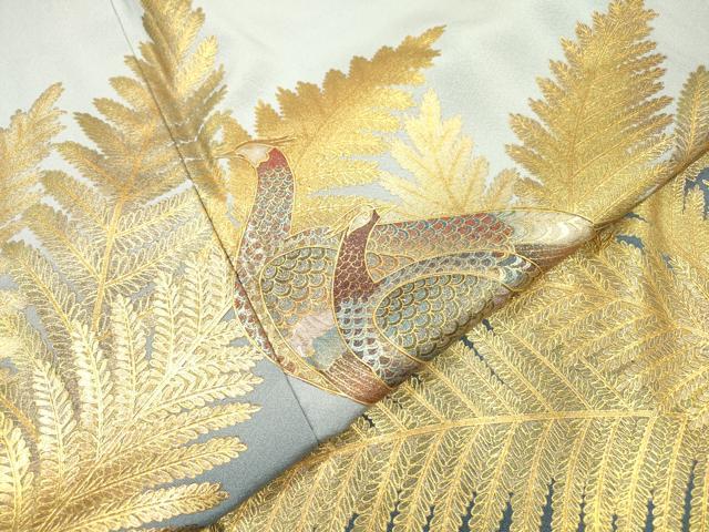 平和屋着物▼豪華色留袖 螺鈿 群鳥 暈し染 金彩 正絹 逸品 DABJ7001fe