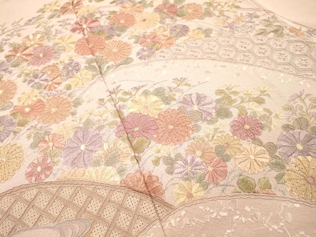 平和屋着物▼中国三大刺繍 スワトウ刺繍 汕頭刺繍 総刺繍 色留袖 流水籬花文 暈し染 正絹 逸品 DABJ7003fe