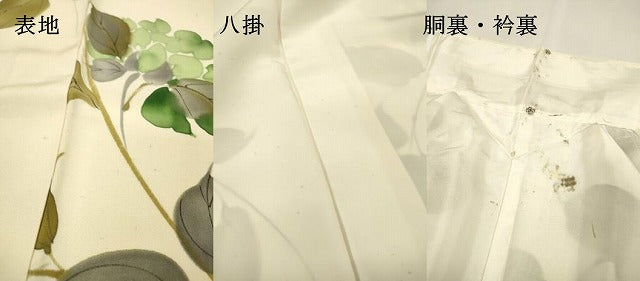 平和屋着物▼上質な小紋 手描き 草花 正絹 逸品 DABJ7006fe