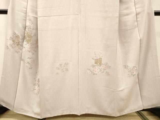 平和屋着物▼中国三大刺繍 蘇州刺繍 総刺繍 訪問着 草花 金糸 正絹 逸品 DABJ7009fe