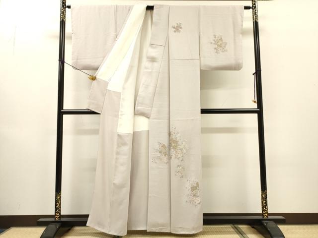 平和屋着物▼中国三大刺繍 蘇州刺繍 総刺繍 訪問着 草花 金糸 正絹 逸品 DABJ7009fe