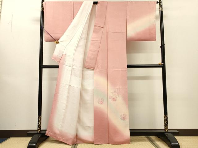 平和屋着物▼中国三大刺繍 スワトウ刺繍 汕頭刺繍 総刺繍 訪問着 雪輪花文 暈し染 正絹 逸品 DABJ7013fe