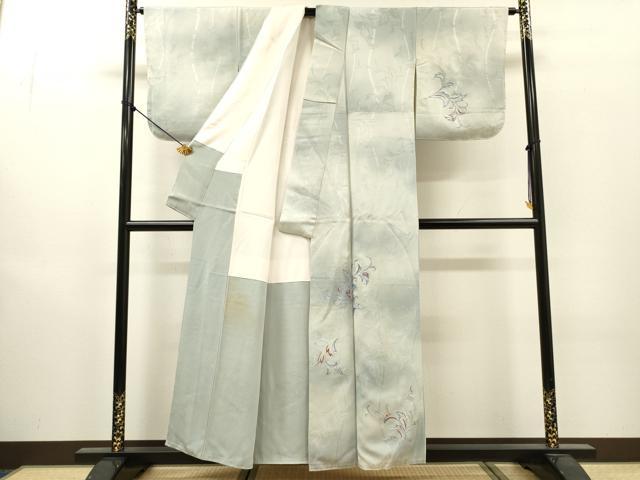 平和屋着物▼訪問着 総刺繍 唐草文 暈し染 正絹 逸品 DABJ7016fe