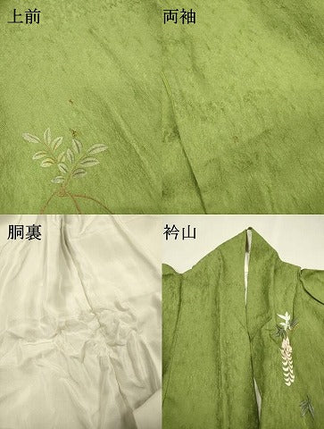 平和屋着物▼訪問着 刺繍 舞蝶花文 暈し染 金銀彩 やまと誂製 正絹 逸品 DABJ7024fe
