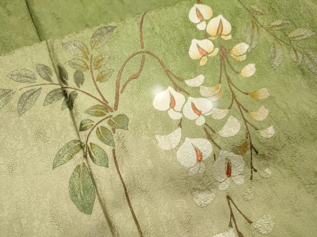 平和屋着物▼訪問着 刺繍 舞蝶花文 暈し染 金銀彩 やまと誂製 正絹 逸品 DABJ7024fe