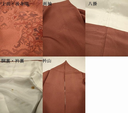 平和屋着物▼訪問着 正倉院向かい鳥花唐草文 暈し染 正絹 逸品 DABJ7031fe
