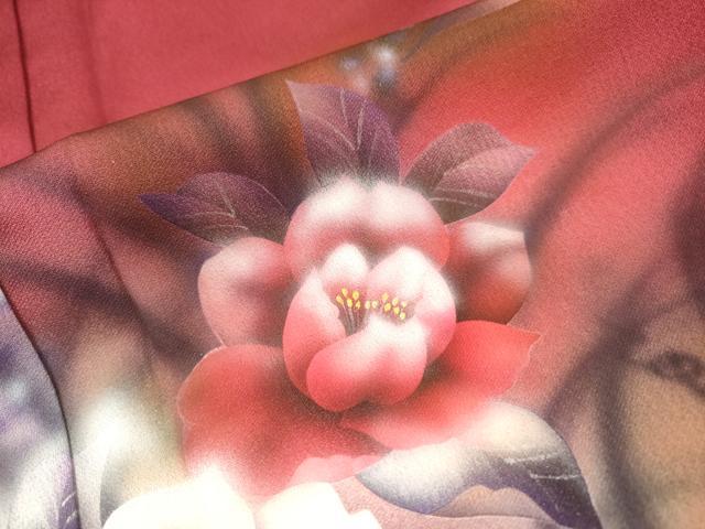 平和屋着物▼訪問着 手描き 南天花文 暈し染 正絹 逸品 DABJ7032fe