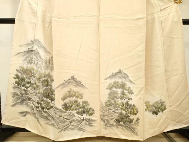 平和屋着物▼訪問着 渡り橋風景 暈し染 正絹 逸品 DABJ7043fe