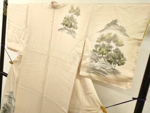 平和屋着物▼訪問着 渡り橋風景 暈し染 正絹 逸品 DABJ7043fe