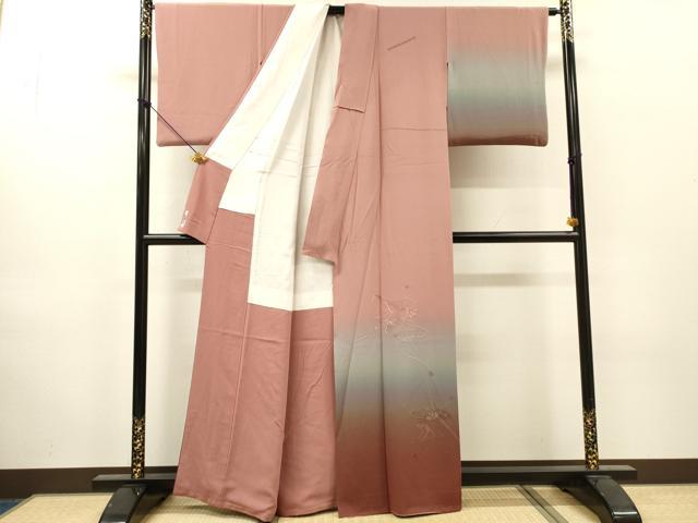 平和屋着物▼中国三大刺繍 スワトウ刺繍 汕頭刺繍 総刺繍 訪問着 檜扇楽器花文 暈し染 正絹 逸品 DABJ7054fe