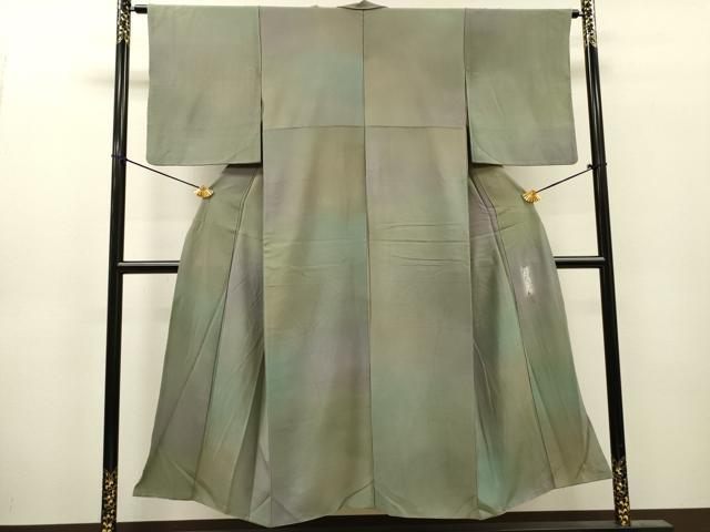 平和屋着物▼染色作家 斉藤三才 小紋 霞文 暈し染 正絹 逸品 DABJ7061fe