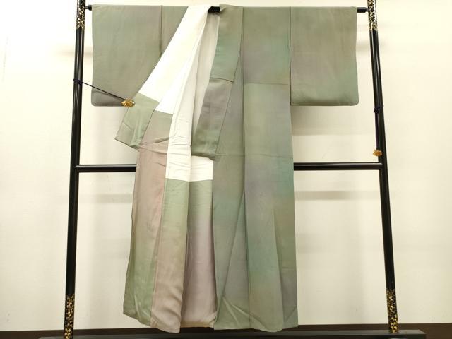 平和屋着物▼染色作家 斉藤三才 小紋 霞文 暈し染 正絹 逸品 DABJ7061fe