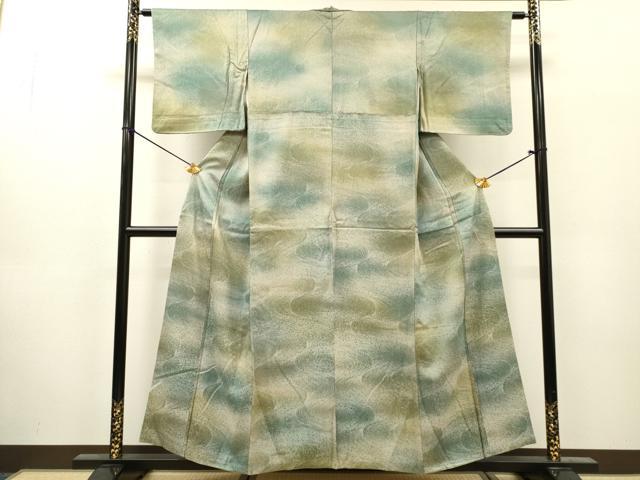 平和屋着物▼上質な小紋 流水文 暈し染 正絹 逸品 DABJ7063fe