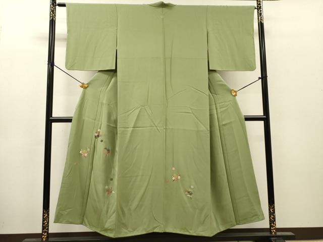 平和屋着物▼訪問着 総刺繍 源氏香花文 金糸 正絹 逸品 DABJ7064fe