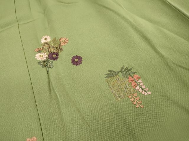 平和屋着物▼訪問着 総刺繍 源氏香花文 金糸 正絹 逸品 DABJ7064fe