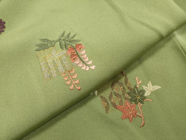平和屋着物▼訪問着 総刺繍 源氏香花文 金糸 正絹 逸品 DABJ7064fe