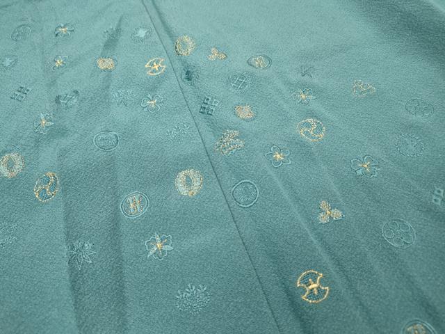 平和屋着物▼色留訪問着 総刺繍 吉祥花丸文 金糸 正絹 逸品 未使用 DABJ7069fe